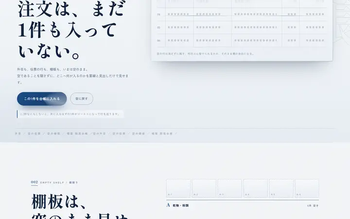 空状態の手招き