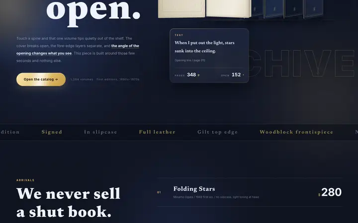 HOVER BOOK OPEN