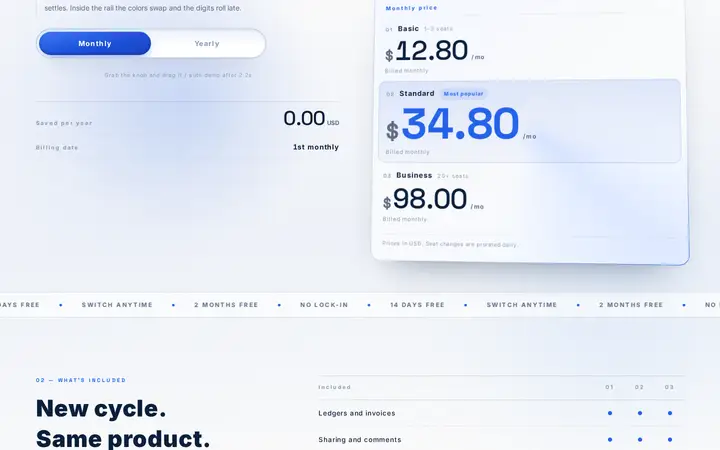 Monthly / Yearly Toggle