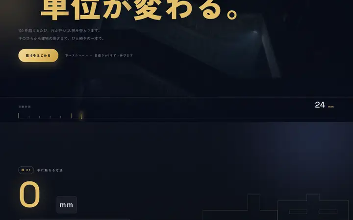 目盛りが伸びる