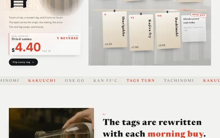 Flip Menu Tags